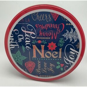 Vintage Christmas Holiday Metal 8.5"x3.6" Season's Greetings Snowman Tin